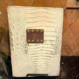 Leather Embossed Cream and Gold Upcycled Journal